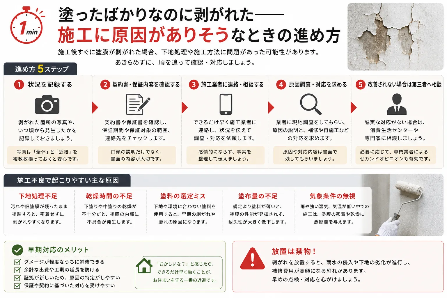 施工が原因の進め方