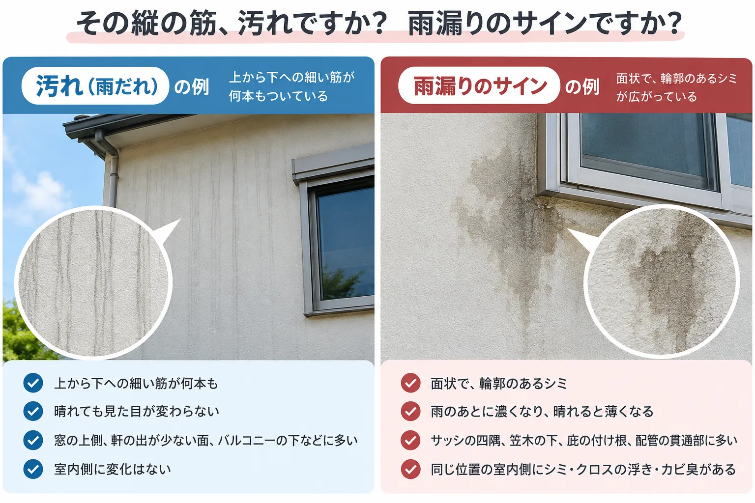 汚れか雨漏り